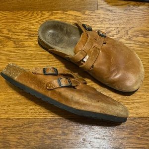 Birki’s Birkenstock Camden Tan Leather Shoes Slip On Slide Mule Clog
